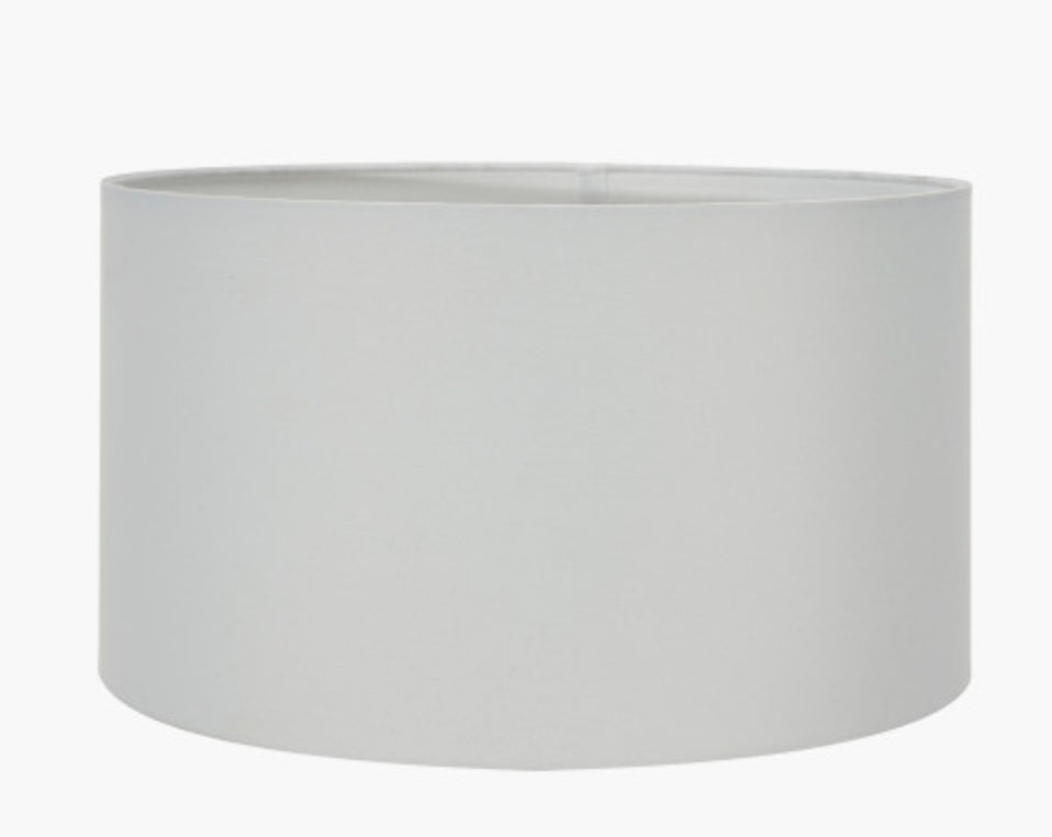 Maximo Matt Black and Antique Brass Cube Design Table Lamp Base with Harry 35cm Ivory Cotton Mix Cylinder Lampshade