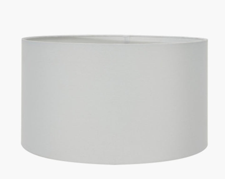 Maximo Matt Black and Antique Brass Cube Design Table Lamp Base with Harry 35cm Ivory Cotton Mix Cylinder Lampshade