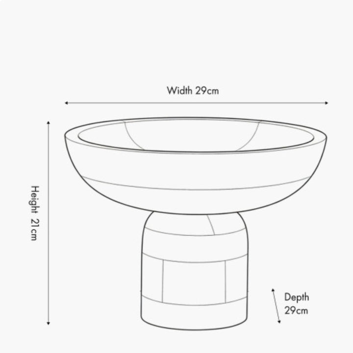 Natural Handcarved Mango Wood Bowl with Raised Base