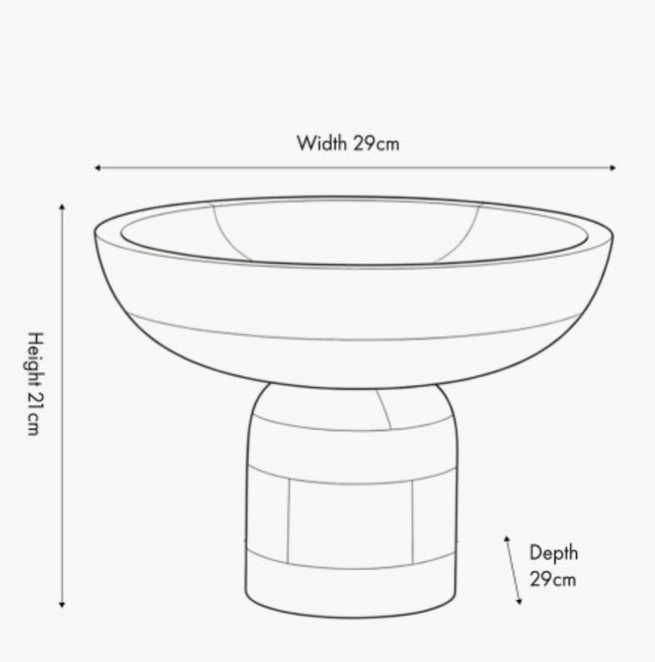 Black Handcarved Mango Wood Bowl with Raised Base
