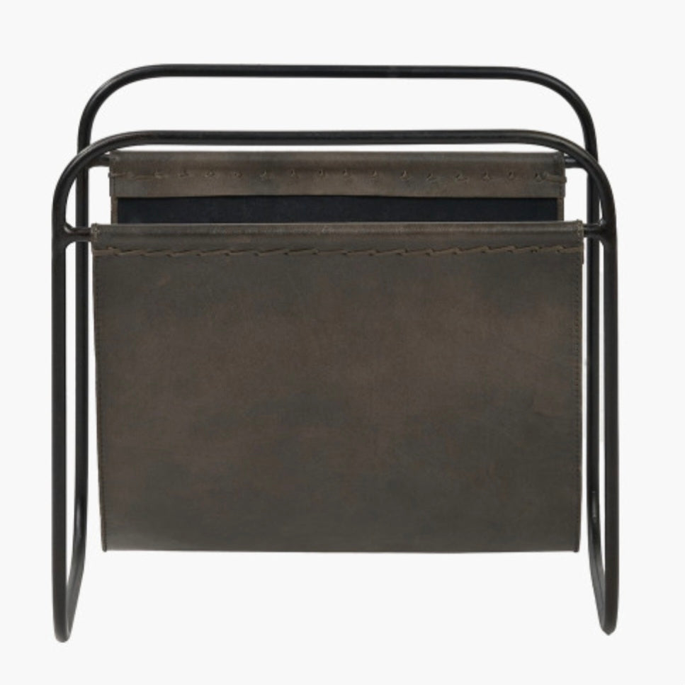 Eliseo Peppercorn Leather Magazine Rack