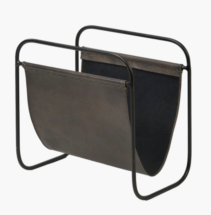 Eliseo Peppercorn Leather Magazine Rack