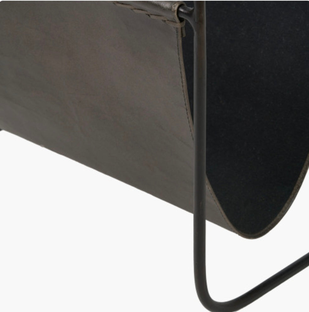 Eliseo Peppercorn Leather Magazine Rack