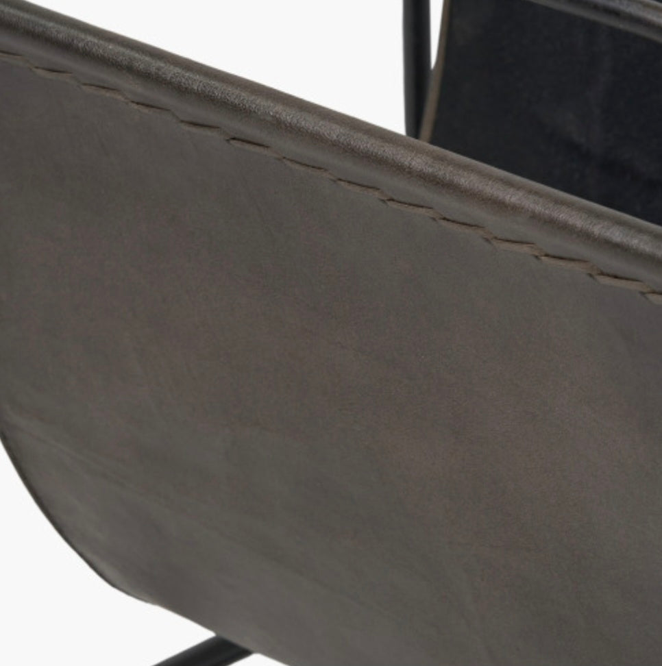 Eliseo Peppercorn Leather Magazine Rack