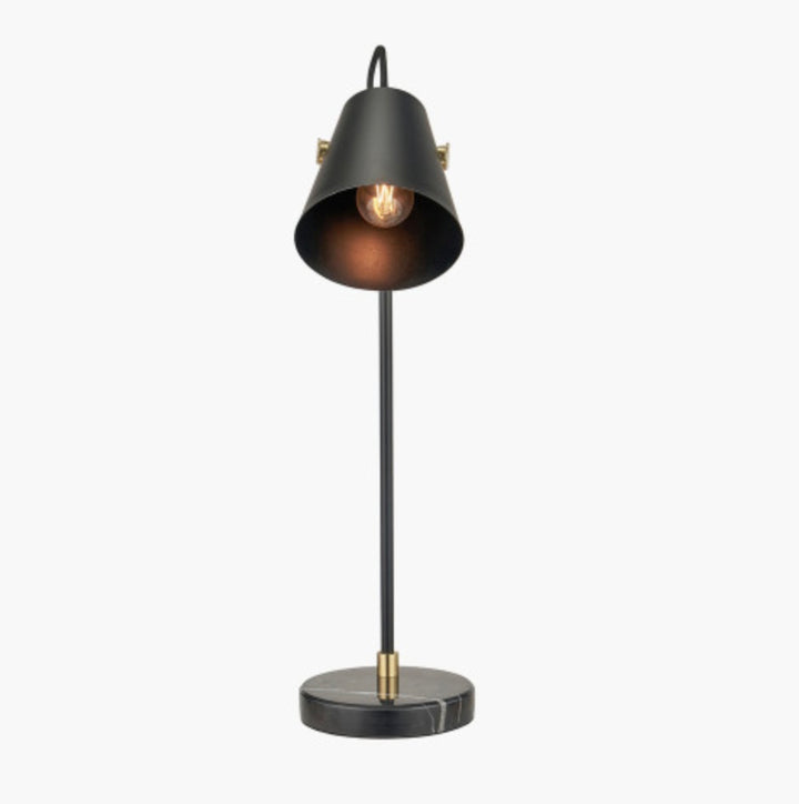 Theia Black and Brushed Brass Task Table Lamp