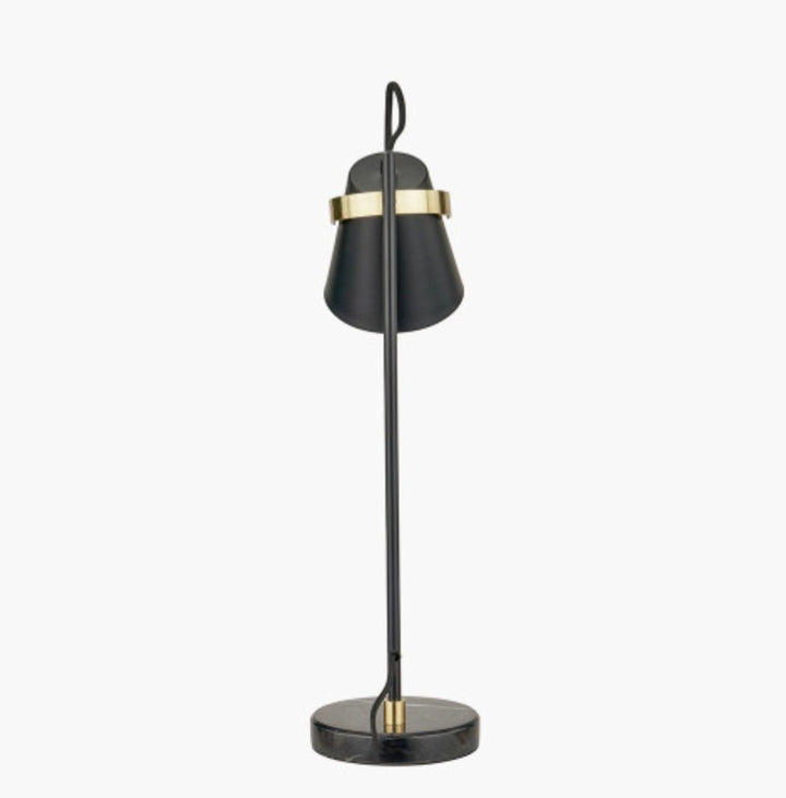 Theia Black and Brushed Brass Task Table Lamp