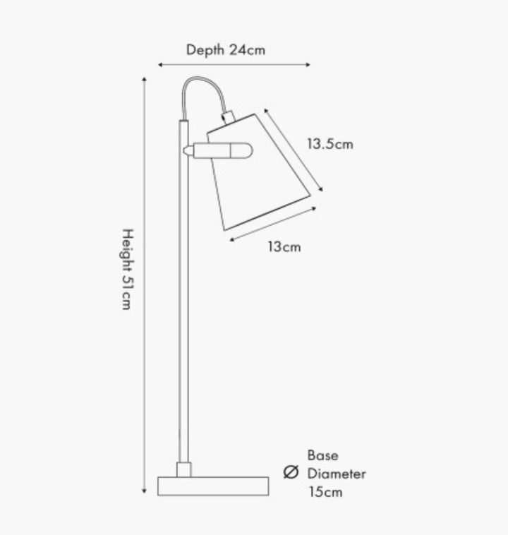 Theia Black and Brushed Brass Task Table Lamp