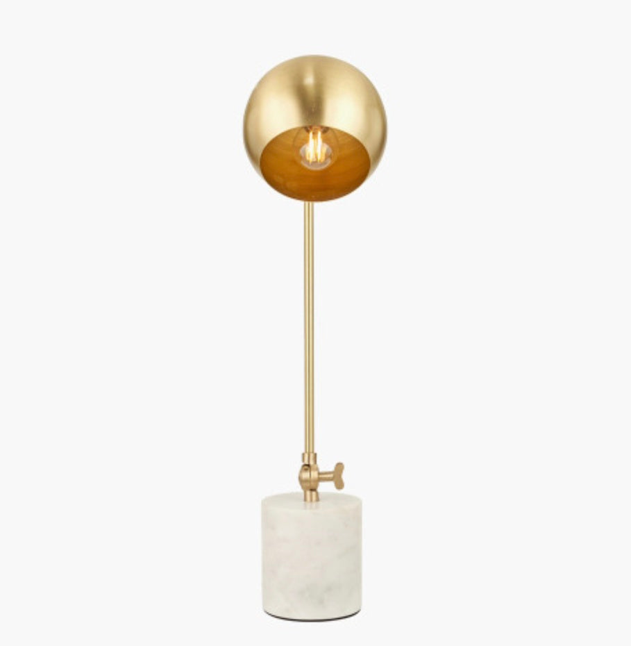 Eloise Gold Metal and Marble Table Lamp