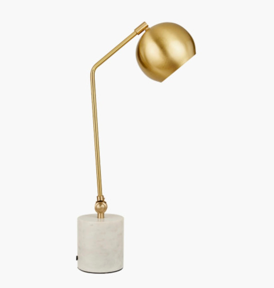 Eloise Gold Metal and Marble Table Lamp