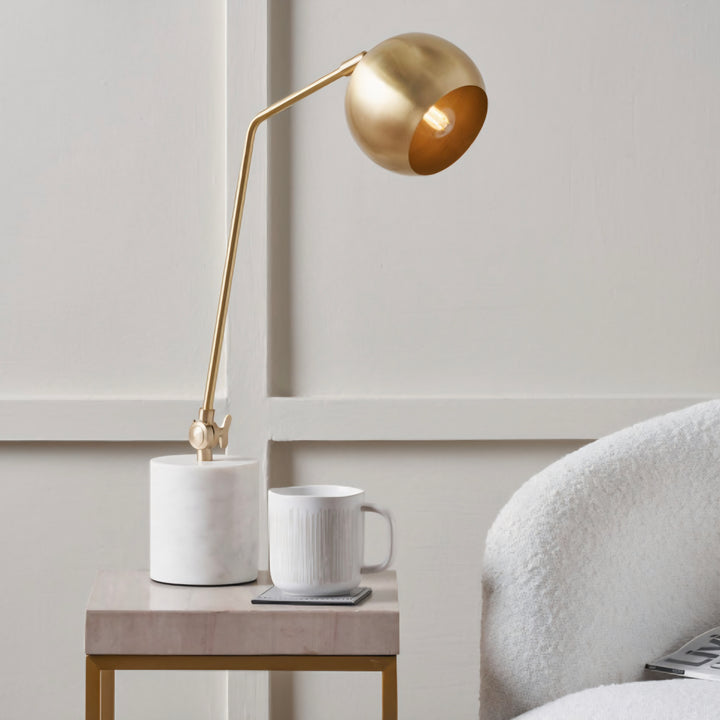 Eloise Gold Metal and Marble Table Lamp