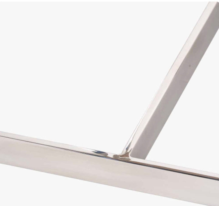 Evelyn Natural Antique Finish Mango Wood and Silver Metal Side Table