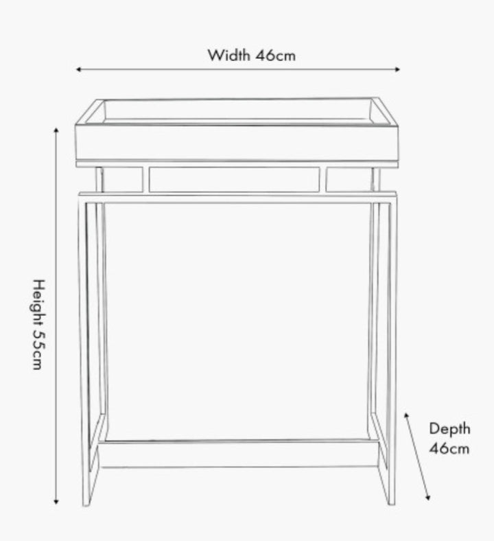Evelyn Natural Antique Finish Mango Wood and Silver Metal Side Table