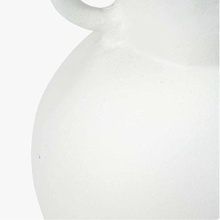 White Metal Vase with Handles