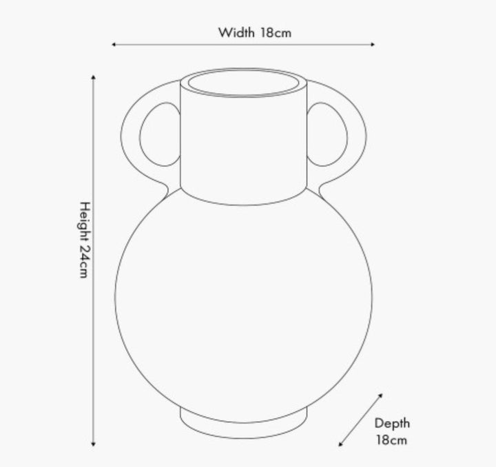 White Metal Vase with Handles