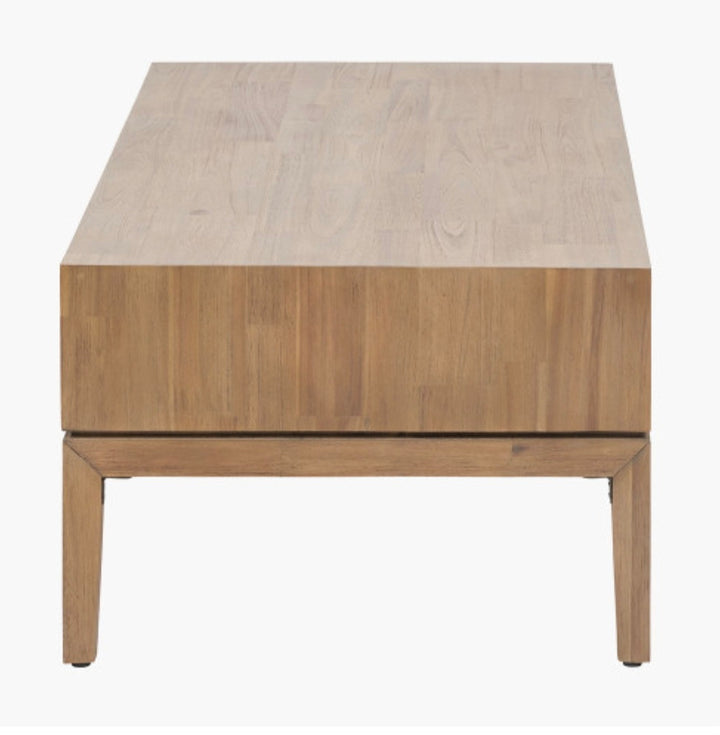 Gio Black and Natural Acacia Wood 2 Drawer Coffee Table