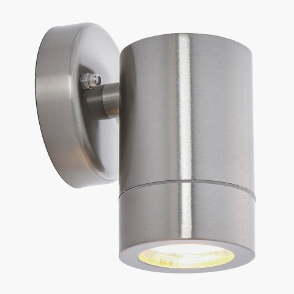 Lantana Brushed Steel Metal Fixed Spot Wall Light