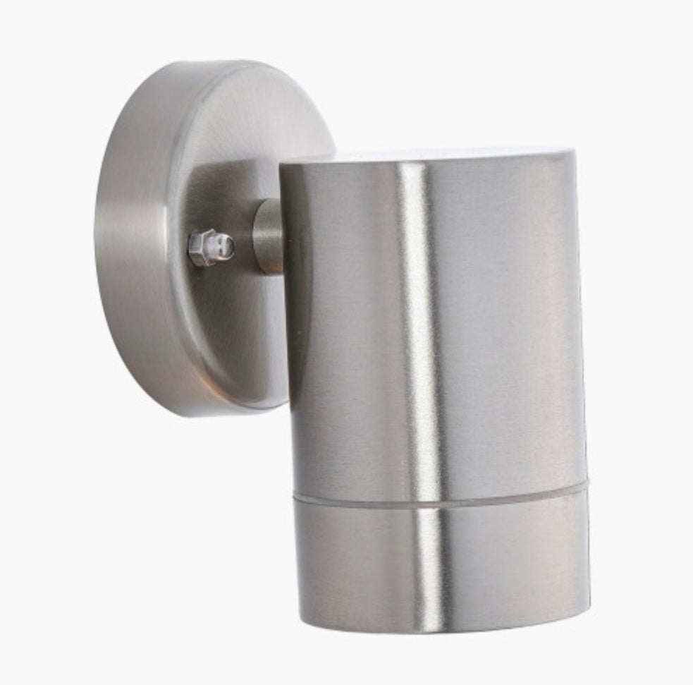 Lantana Brushed Steel Metal Fixed Spot Wall Light