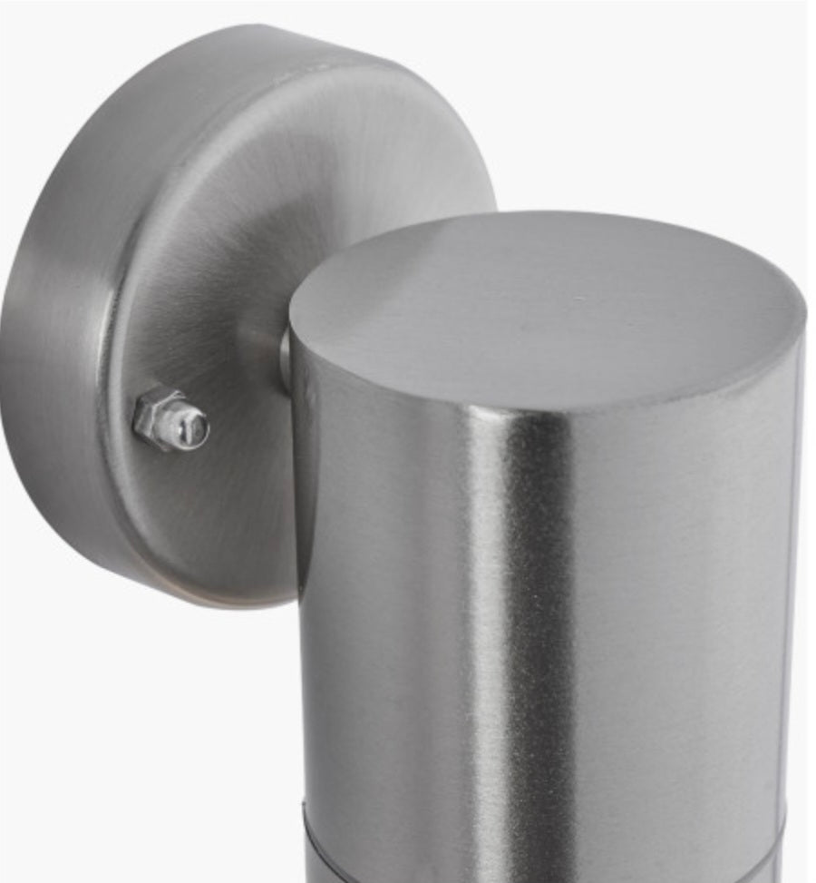 Lantana Brushed Steel Metal Fixed Spot Wall Light