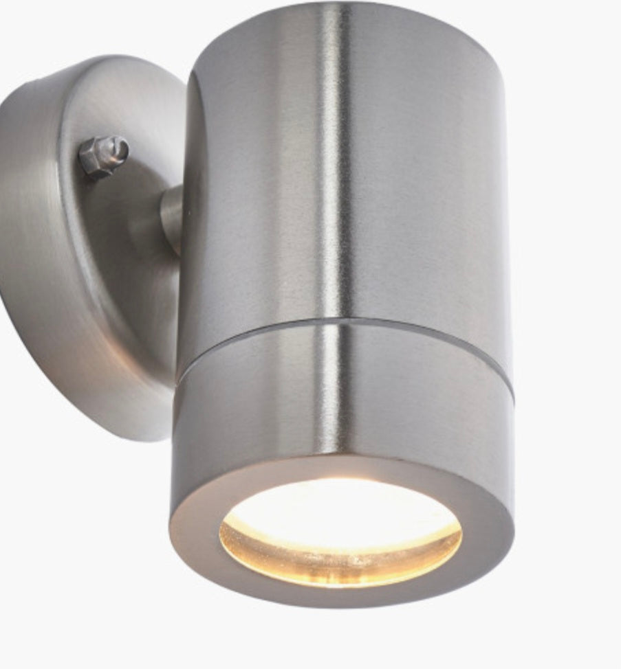 Lantana Brushed Steel Metal Fixed Spot Wall Light