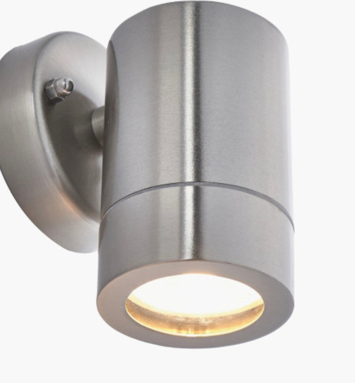 Lantana Brushed Steel Metal Fixed Spot Wall Light