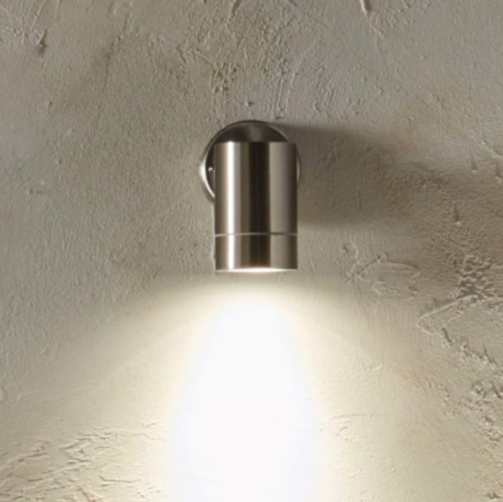 Lantana Brushed Steel Metal Fixed Spot Wall Light
