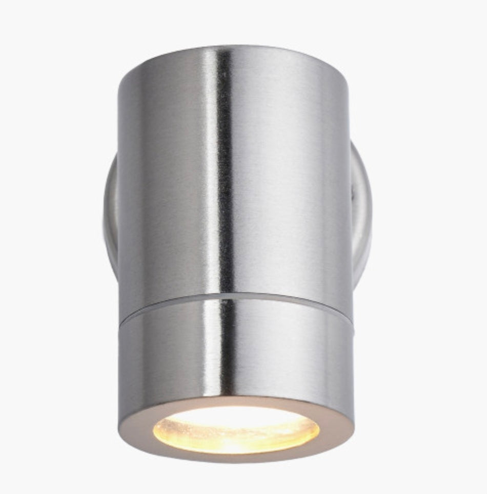 Lantana Brushed Steel Metal Fixed Spot Wall Light