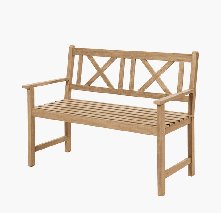 Cambridge Light Teak Outdoor 2 Seater Bench