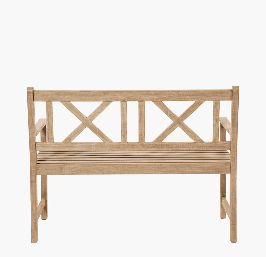 Cambridge Light Teak Outdoor 2 Seater Bench