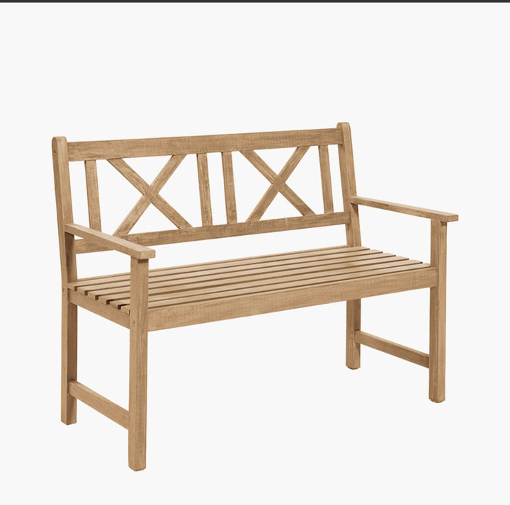 Cambridge Light Teak Outdoor 2 Seater Bench