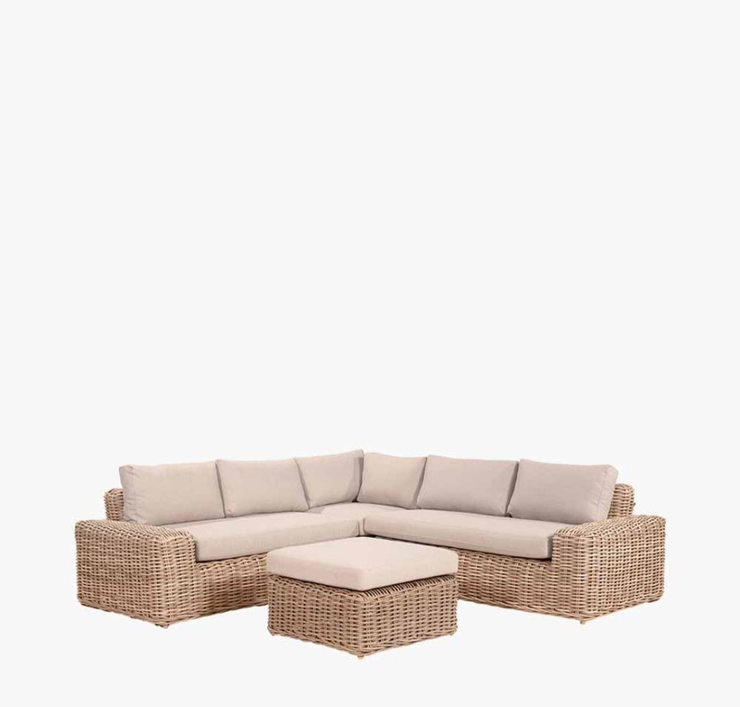 Como Natural Antique Outdoor Corner Seating Set
