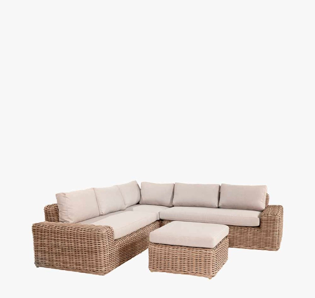 Como Natural Antique Outdoor Corner Seating Set