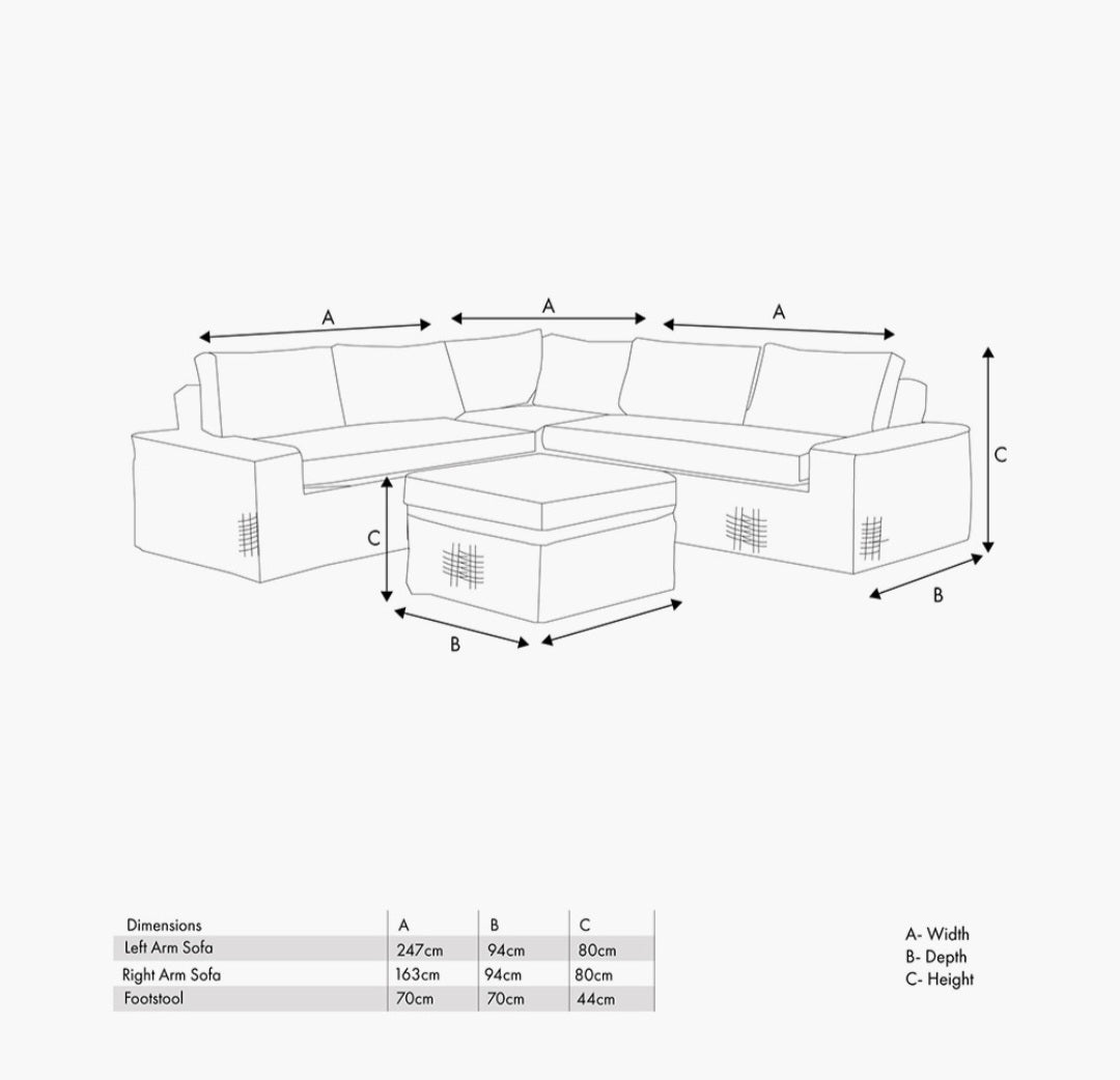Como Natural Antique Outdoor Corner Seating Set