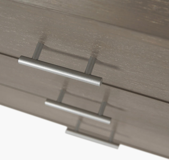 Ambroso Grey Wash Mango Wood and Silver Metal 6 Drawer Unit