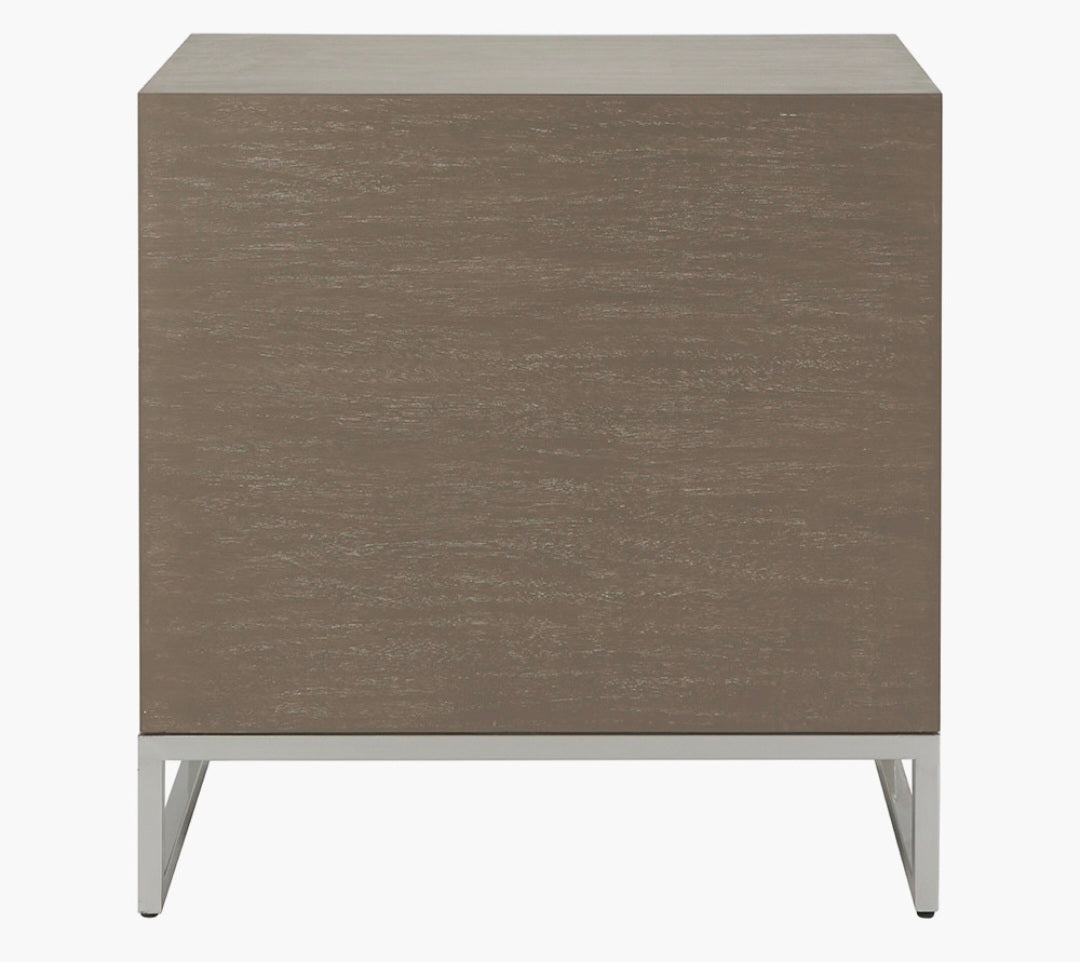 Ambroso Grey Wash Mango Wood and Silver Metal 3 Drawer Unit