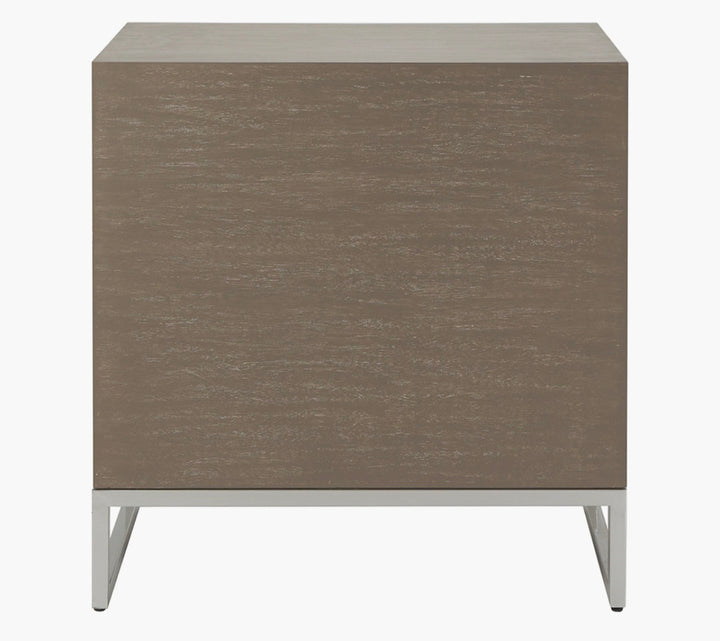 Ambroso Grey Wash Mango Wood and Silver Metal 3 Drawer Unit