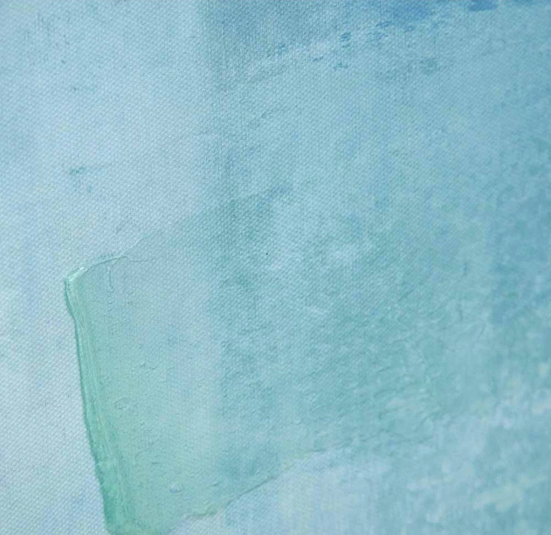 Blues Abstract Canvas with White Frame