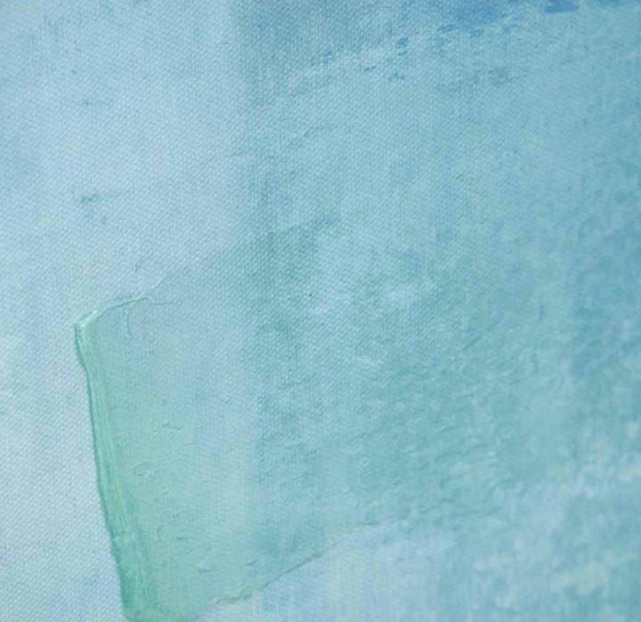 Blues Abstract Canvas with White Frame