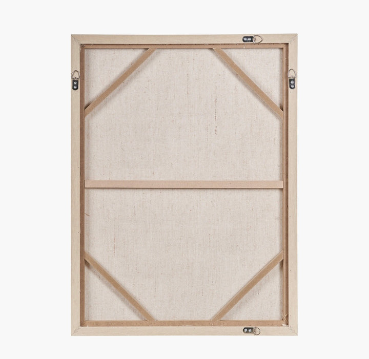 White and Natural Textured Canvas with Natural Frame