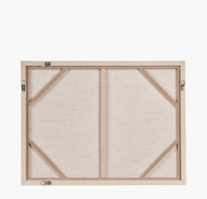 White and Natural Textured Canvas with Natural Frame