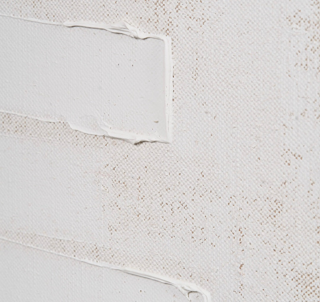 White and Natural Textured Canvas with Natural Frame