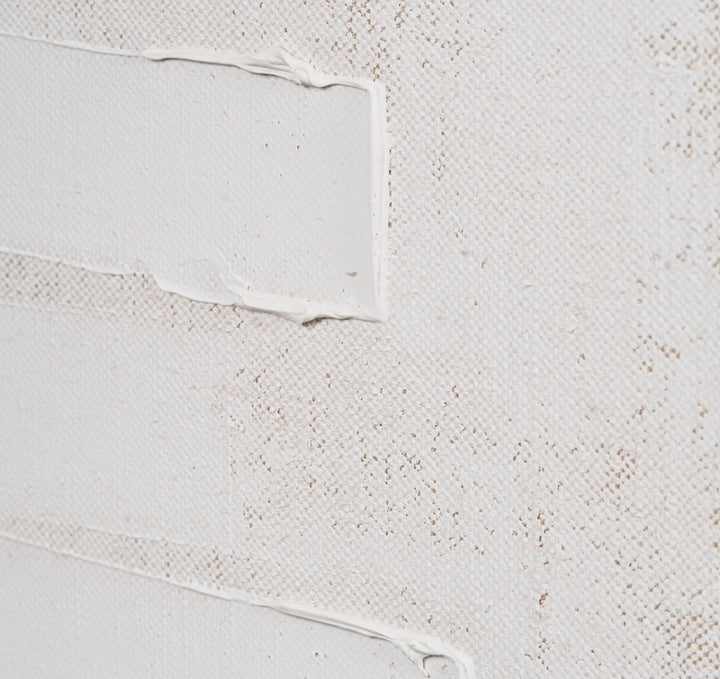 White and Natural Textured Canvas with Natural Frame