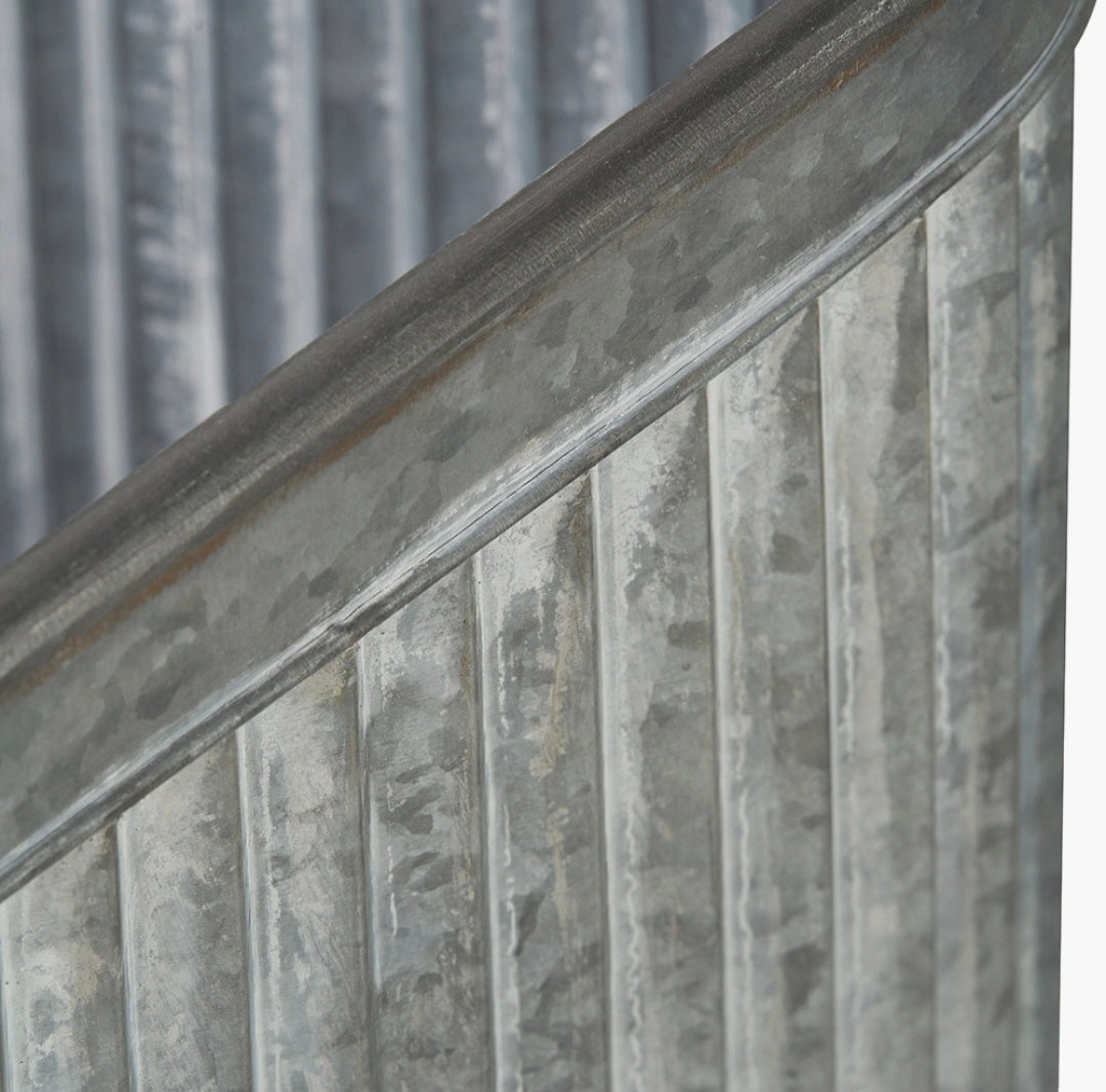 S/3 Galvanised Zinc Oval Planters