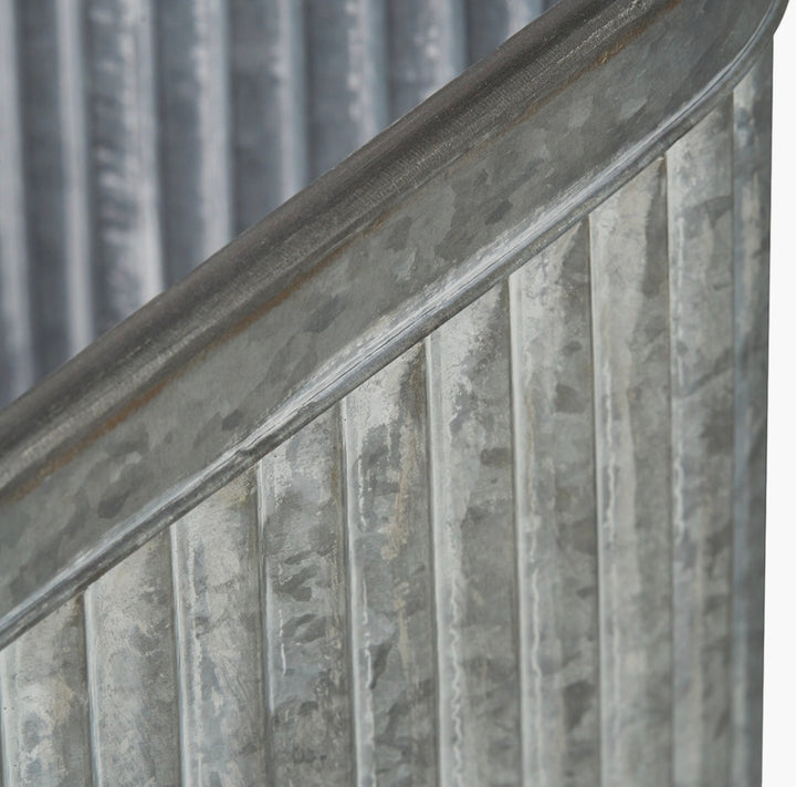 S/3 Galvanised Zinc Oval Planters