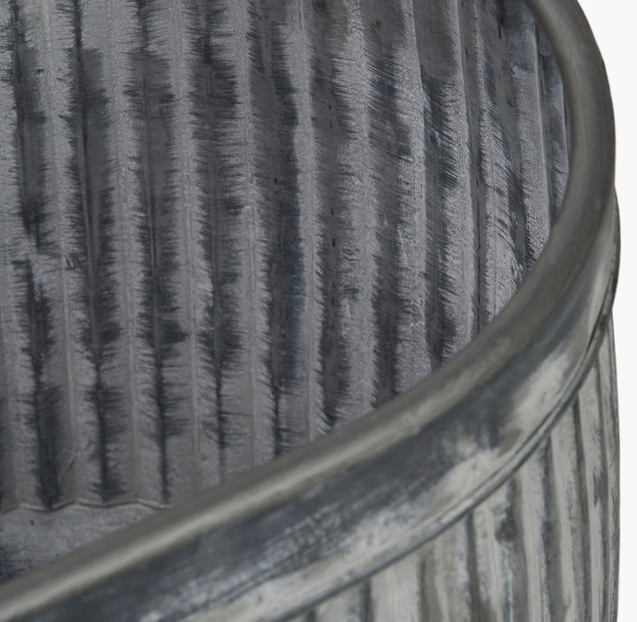 S/3 Galvanised Zinc Oval Planters