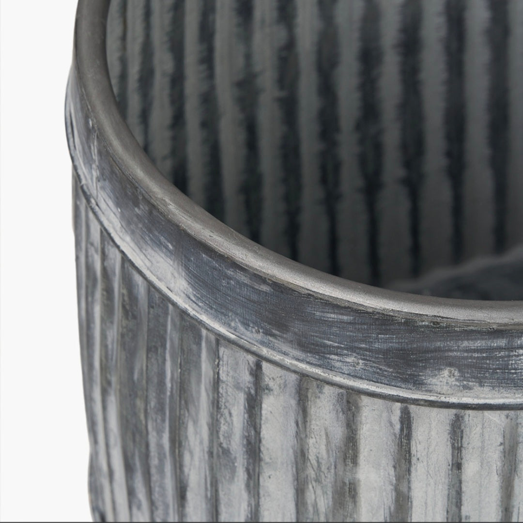S/3 Galvanised Zinc Oval Planters