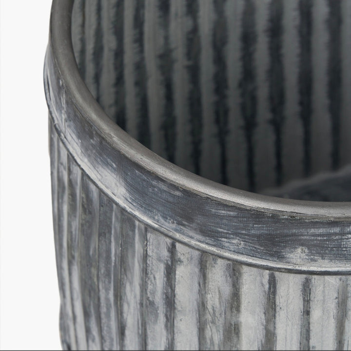 S/3 Galvanised Zinc Oval Planters