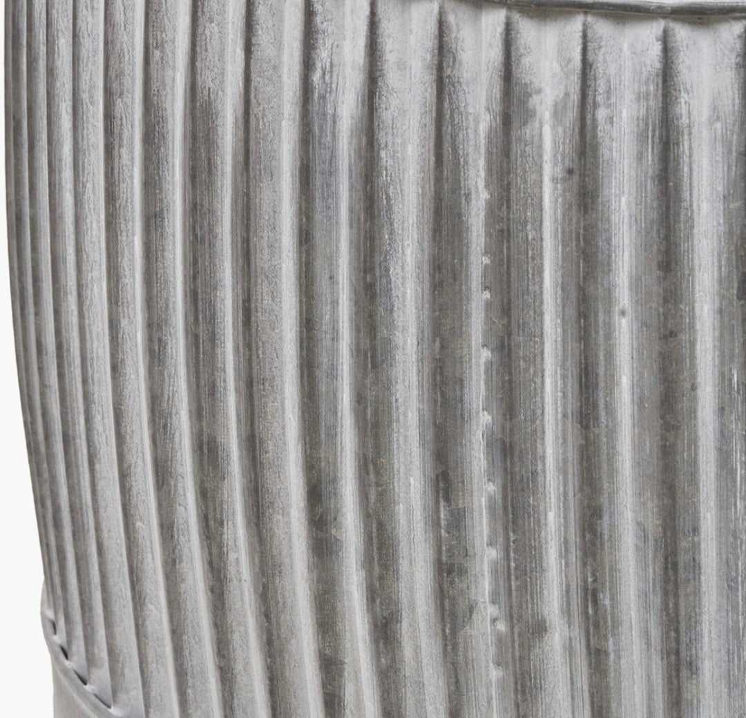 S/3 Galvanised Zinc Round Planters