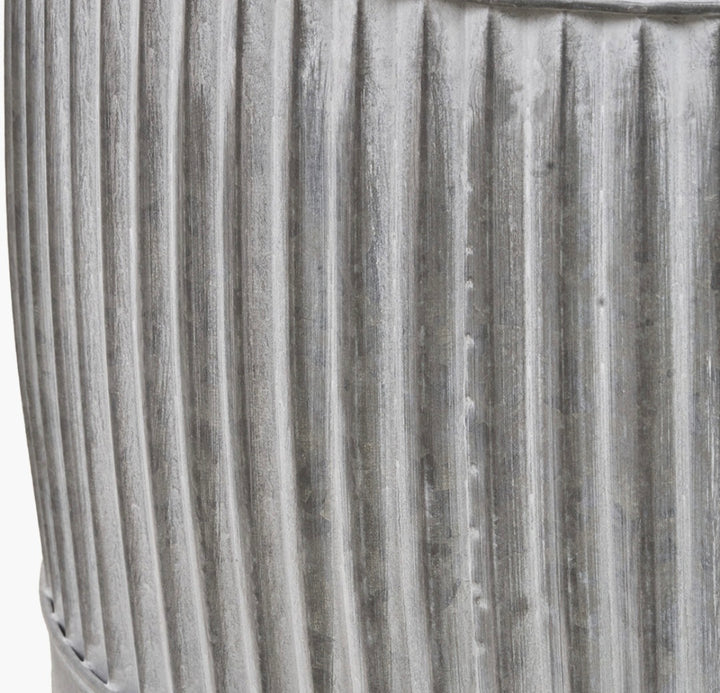 S/3 Galvanised Zinc Round Planters