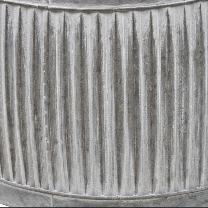 S/3 Galvanised Zinc Round Planters
