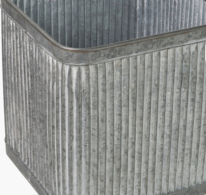 S/2 Galvanised Zinc Square Planters